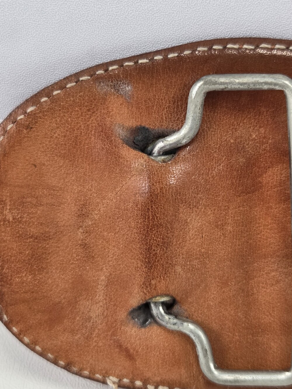 Vintage Brown Faux Alligator Leather Belt Buckle - Picture 5 of 9